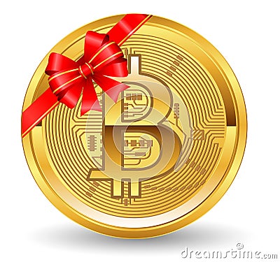 Set of crypto currency golden with christmas concept or digital currency bitcoin or digital payment currency etherum litecoin dog Vector Illustration