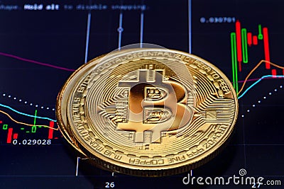 Crypto currency Bitcoin Stock Photo