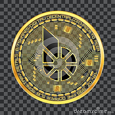 Crypto currency bitshares golden symbol Vector Illustration