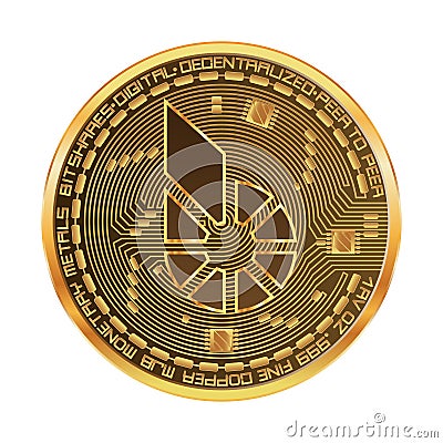 Crypto currency bitshares golden symbol Vector Illustration