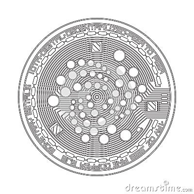 Crypto currency iota black and white symbol Vector Illustration