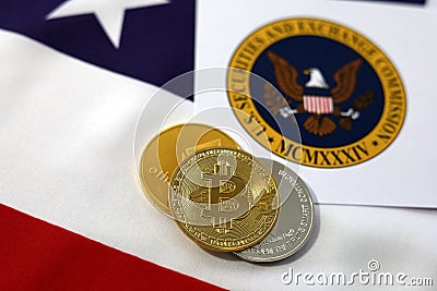 Crypto currency Regulation market virtual bank and money network Stock Photo