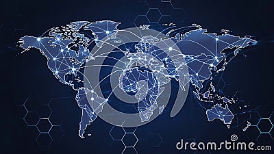 Crypto, Hexagonal, Polygonal, IT, Ai related background, New background design 2025 Stock Photo
