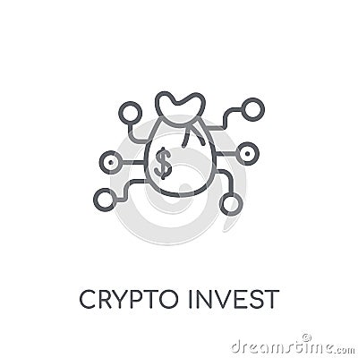 crypto Invest linear icon. Modern outline crypto Invest logo con Vector Illustration