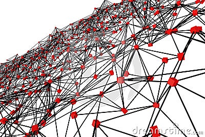 Crypto science blockchain network concept background 3d render Stock Photo