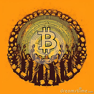 Crypto Union Bitcoin's Human Network Stock Photo