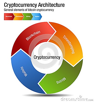 Cryptocurrency Bitcoin Architecture Chart Vector infographic Vector Illustration