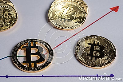 Bitcoin peer-to-peer payment system that uses the same unit to account for transactions Stock Photo