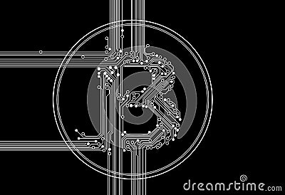 Cryptocurrency blockchain - crypto currency abstract vector back Vector Illustration