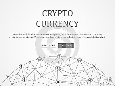 Cryptocurrency and blockchain infographic. Vector Illustration