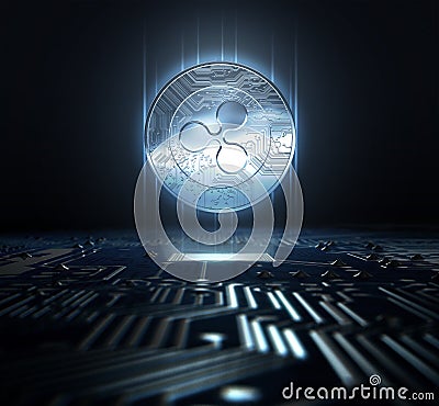 Cryptocurrency And Circuit Board Editorial Stock Photo