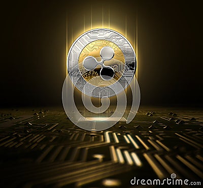 Cryptocurrency And Circuit Board Editorial Stock Photo