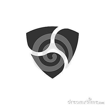 Cryptocurrency coin NEM XEM icon isolated. Physical bit coin. Digital currency. Altcoin symbol. Blockchain based secure Vector Illustration