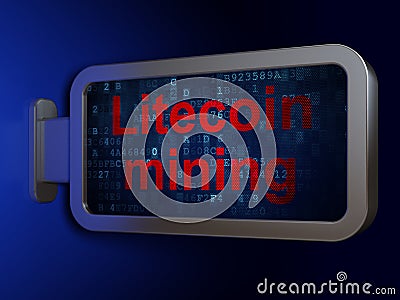 Cryptocurrency concept: Litecoin Mining on billboard background Stock Photo