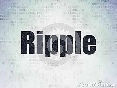 Cryptocurrency concept: Ripple on Digital Data Paper background Stock Photo