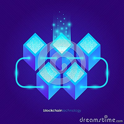 Cryptocurrency data abstract design. Blockchain illustration concept. Vector Illustration