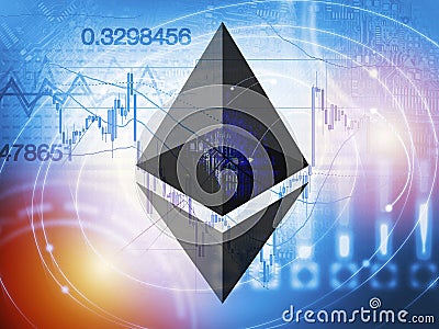 Cryptocurrency Ethereum - Price Volatility at Marketplace Editorial Stock Photo