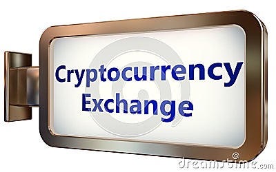 Cryptocurrency Exchange on billboard background Stock Photo