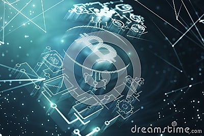 Cryptocurrency and finance wallpaper Stock Photo