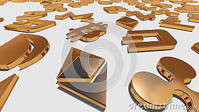 Cryptocurrency gold symbols Editorial Stock Photo