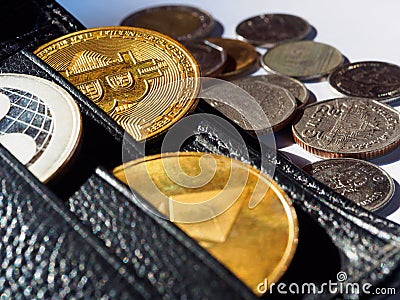 Cryptocurrency investor invest in blockchain tecnology Stock Photo