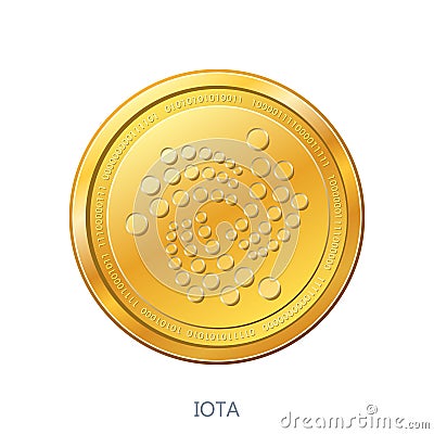 Cryptocurrency Iota coin Stock Photo