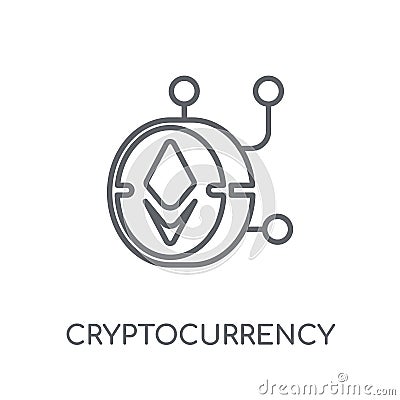 Cryptocurrency linear icon. Modern outline Cryptocurrency logo c Vector Illustration