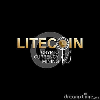 Cryptocurrency Litecoin. Mining. Vector Illustration