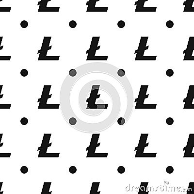 Cryptocurrency litecoin seamless business pattern free trade Vector Illustration