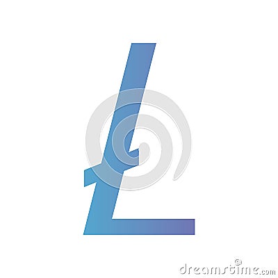 Cryptocurrency litecoin symbol isolated icon Vector Illustration