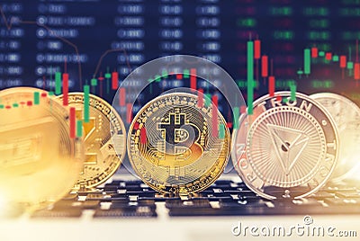 Cryptocurrency Market Chart Editorial Stock Photo