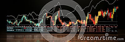Cryptocurrency price growth line chart visualizing trends from lowest to highest values Stock Photo
