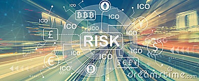 Cryptocurrency risk theme with high speed motion blur Stock Photo