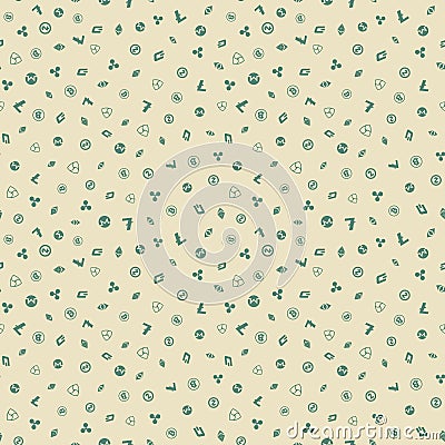 Cryptocurrency Seamless Pattern background. Cartoon Illustration