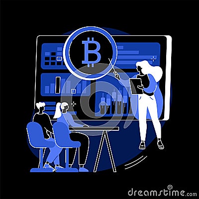 Cryptocurrency trading courses abstract concept vector illustration. Vector Illustration