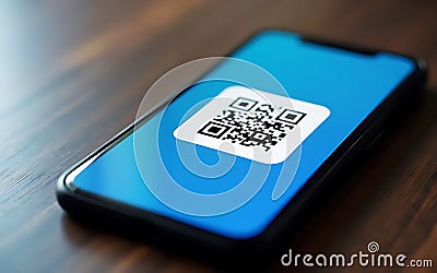 A cryptocurrency wallet QR code displayed on a smartphone screen, symbolizing easy access, mobile crypto transactions, and digital Stock Photo