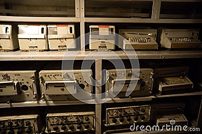 A cryptographic equipment on a board of USS Pueblo AGER-2. Pyongyang, DPRK - North Korea. Stock Photo