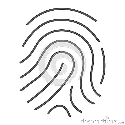 Cryptographic signature thin line icon, security Vector Illustration