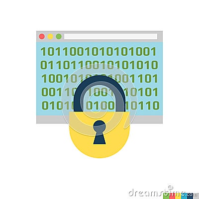 Cryptography Flat Icon Vector Illustration