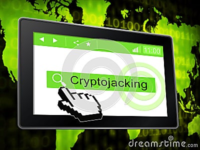 Cryptojacking Crypto Attack Digital Hijack 3d Illustration Stock Photo