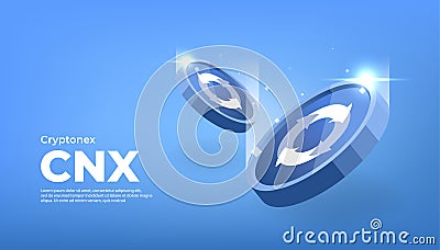 Cryptonex CNX coin cryptocurrency concept banner background Vector Illustration