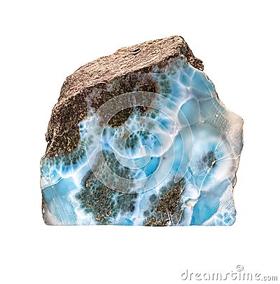 Geode Slice Pastel Blue Quartz Mineral Rock Stock Photo