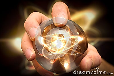 Crystal Ball Atom Stock Photo