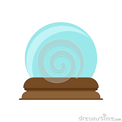 Crystal ball decoration magic glass symbol vector icon. Future bright blue sphere teller. Snow globe fantasy orb Vector Illustration