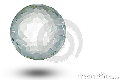 Crystal ball floating on white backgro Stock Photo