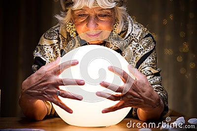 Crystal ball is a gadget Stock Photo