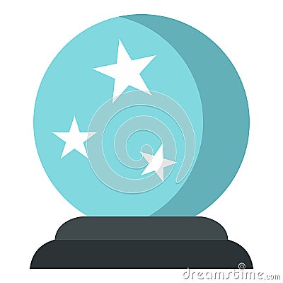 Crystal ball icon, flat style Vector Illustration