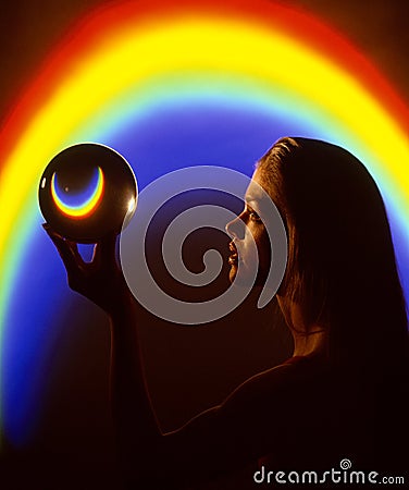 Crystal Ball Rainbow Stock Photo