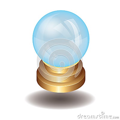 Crystal ball. Vector illustration decorative background design Cartoon Illustration