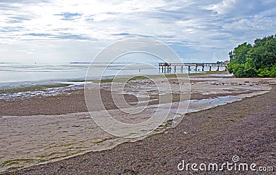 Crystal Beach, low tide. Stock Photo